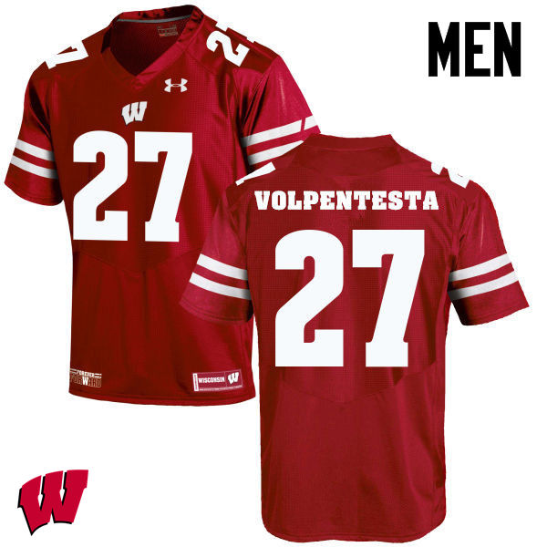 Wisconsin Badgers Men's #20 Cristian Volpentesta NCAA Under Armour Authentic Red College Stitched Football Jersey XG40I43LR